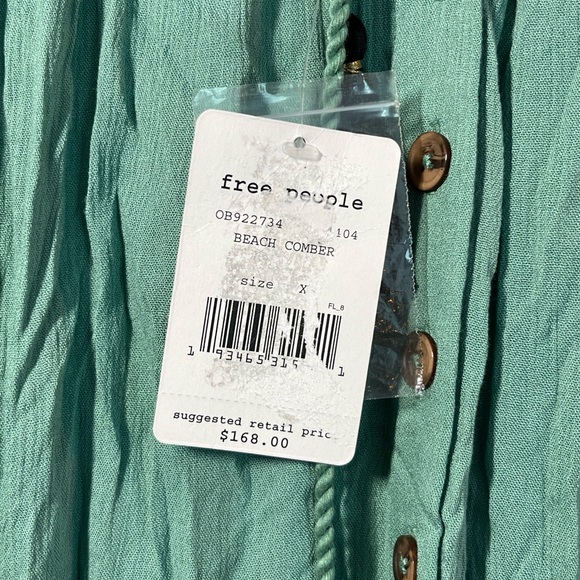 Free People Green Bali Will Wait For You Boho Style Dress Size X-Small - Picture 5 of 11